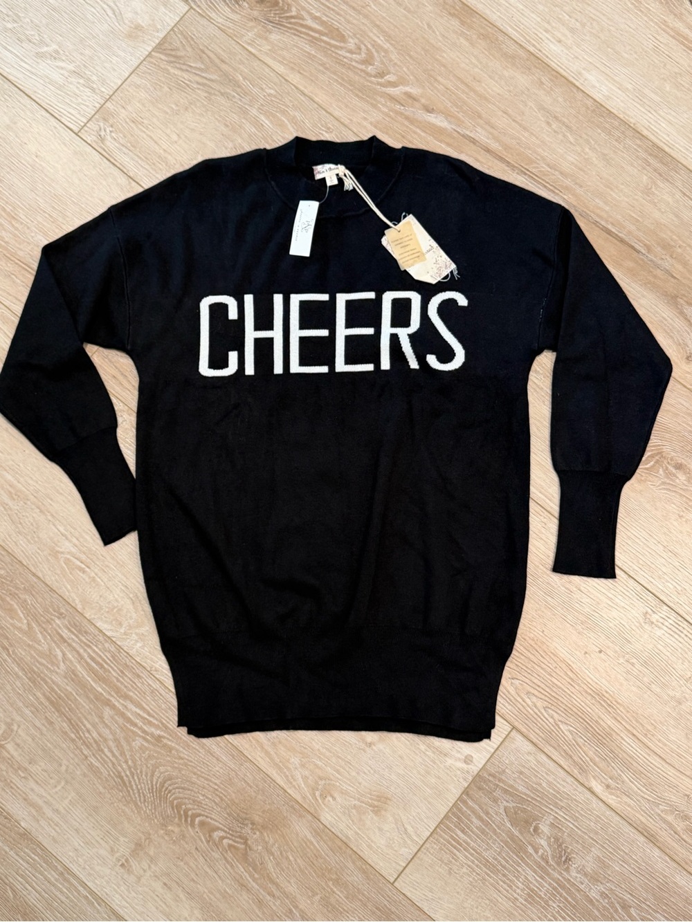 NWT hem & thread Cheers Sweater Small